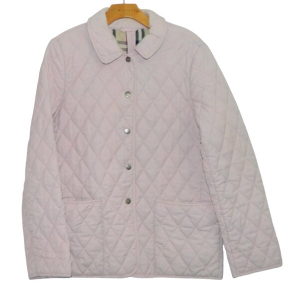 Burberry Authentic Pink Quilted Snap Closing Buttons Lining Jacket - Size Large - Picture 3 of 16
